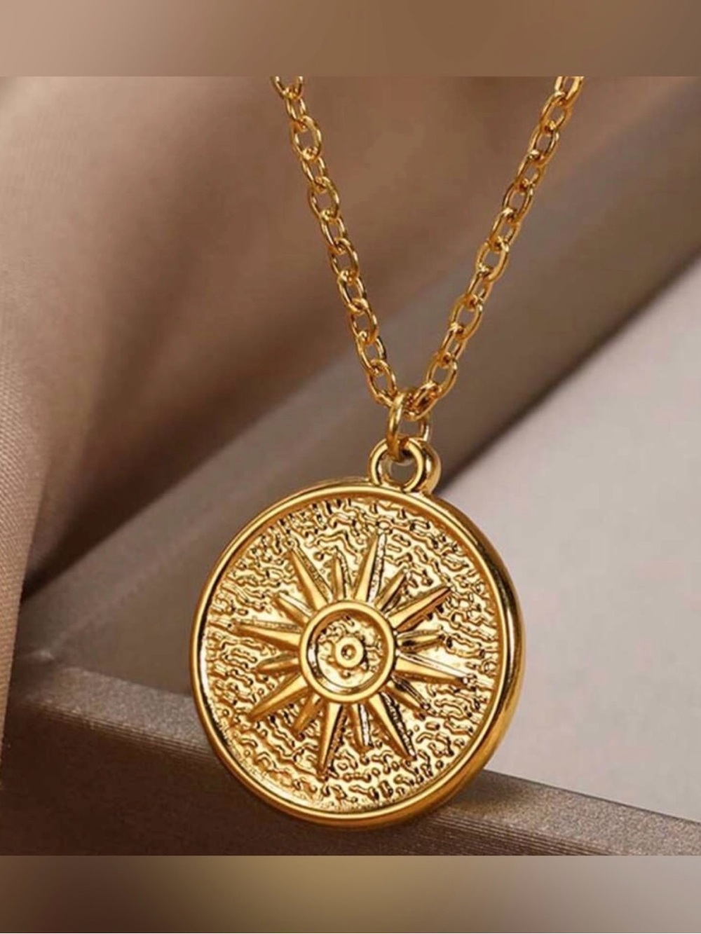 Gold Sunburst Medallion
Necklace Stainless Steel - Picture 4 of 5